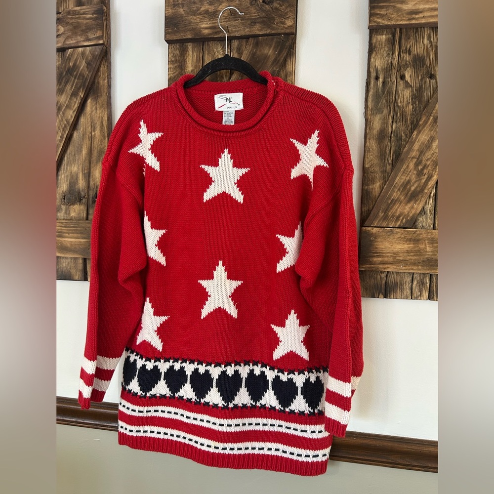 VINTAGE SML Sport LTD 1994 Stars & Hearts Sweater Women’s XL
